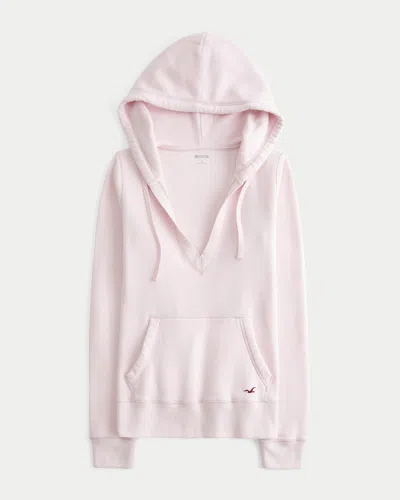 Hollister V-neck Hoodie In Pink