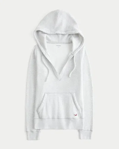 Hollister V-neck Hoodie In Gray