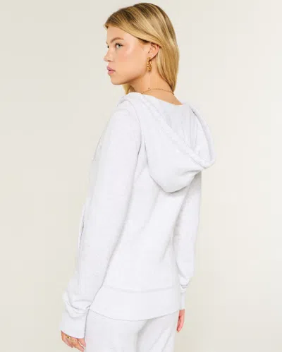 Hollister V-neck Hoodie In Gray