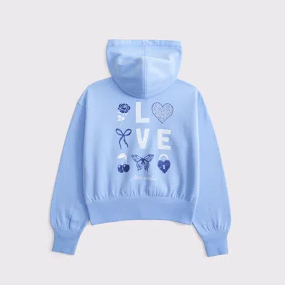 Abercrombie & Fitch Graphic Full-zip Hoodie In Blue