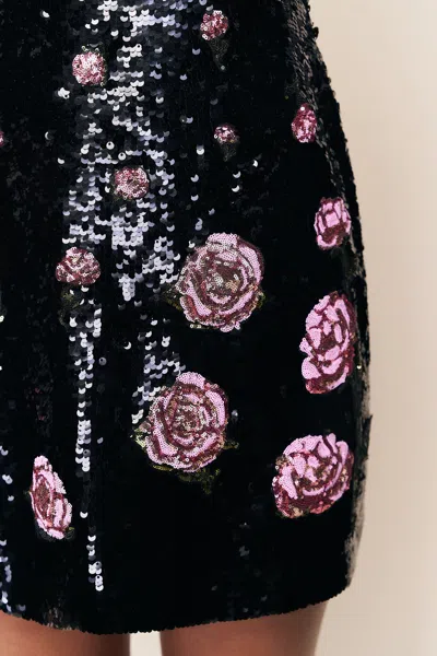 Danielle Guizio Ny Rosaline Mini Dress In Black