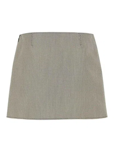 Courrèges Courreges Beige Wool Blend Miniskirt Women In Gray