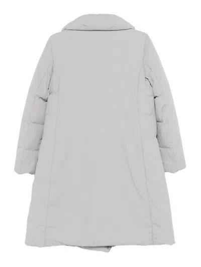 Emporio Armani Nylon Midi Down Jacket In Gray