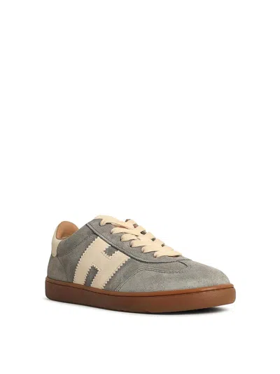 Hogan Suede Sneakers With Rubber Sole And Stitching In Gray