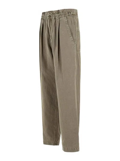 Isabel Marant Neriah Brown Cotton And Linen Pants In Brown