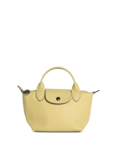 Longchamp Pistachio Leather Bag With 'xs Le Pliage Xtra' Handle In Yellow