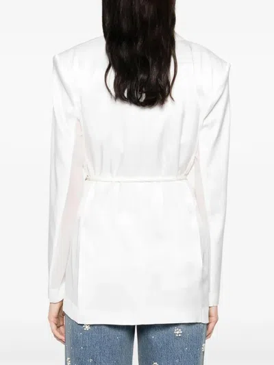 Pinko Shiny Satin Blazer With Belt And Boule In Multi