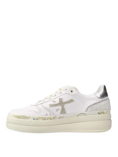 Premiata Panelled Sneakers In White