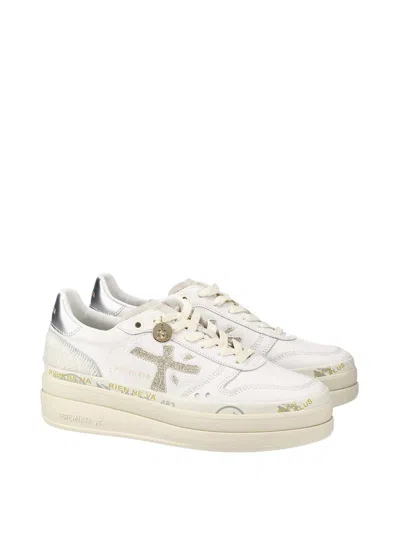 Premiata Panelled Sneakers In White