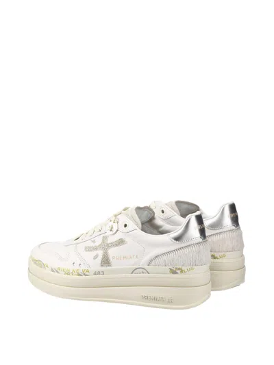 Premiata Panelled Sneakers In White