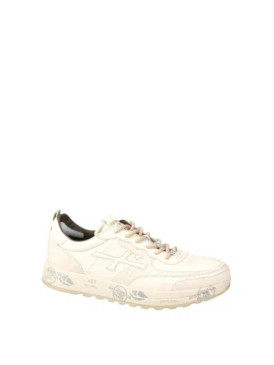 Premiata Nous Leather Sneakers In Neutral
