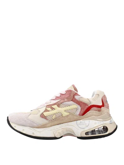 Premiata Sharkyd 423 Panelled Logo Sneakers In Neutral