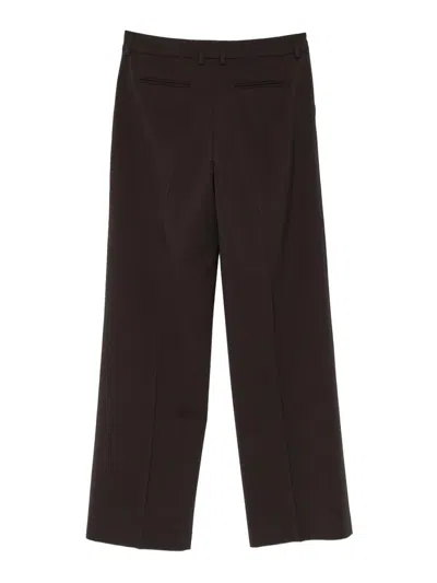 Pt Torino Dark Brown Tailored Trousers With Structured Silhouette In Black