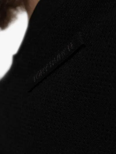 Tory Burch Textured Black Button Front Top With V-neckline And Pockets In Black