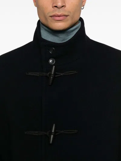 Tagliatore Tailored Blue Coat With Structured Silhouette And Timeless Appeal In Black