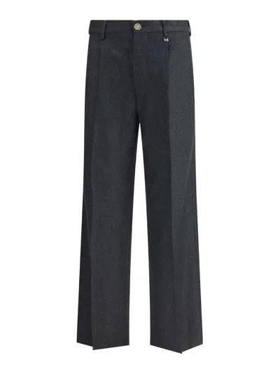 Vivienne Westwood Gray Fleece Wool Casual Pants In Black