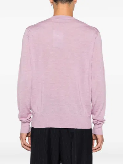 Vivienne Westwood Textured Knit Sweater With Crew Neckline In Pink
