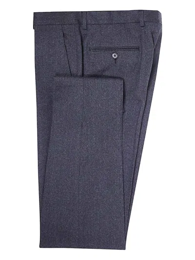 Zegna Wool Suit With Two Button Closure In Blue