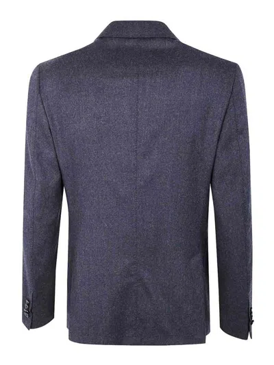 Zegna Wool Suit With Two Button Closure In Blue