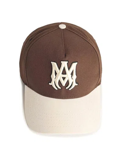 Amiri Ma Logo Embroidered Baseball Cap In Brown