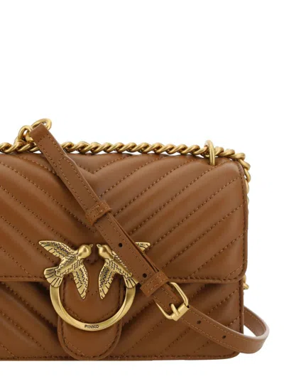 Pinko Love One Mini Shoulder Bag In Brown