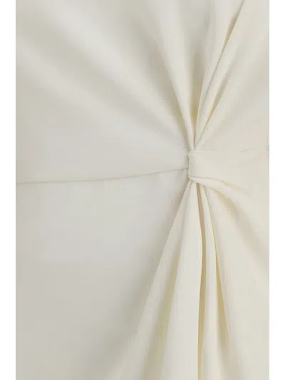 Valentino Asymmetric One-shoulder Silk-cady Mini Top In White