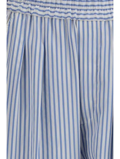 Tom Ford Striped Turn-up Hem Trousers In Blue
