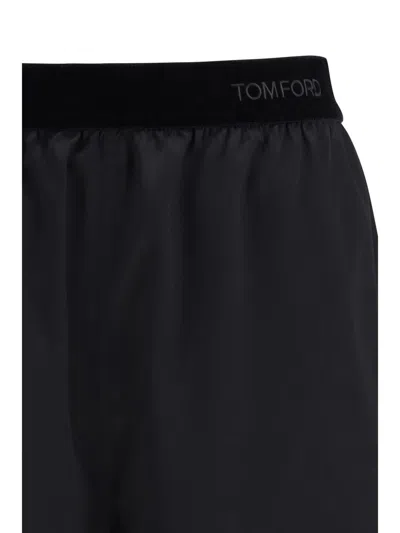 Tom Ford Elasticated-waistband Pajama Shorts In Black