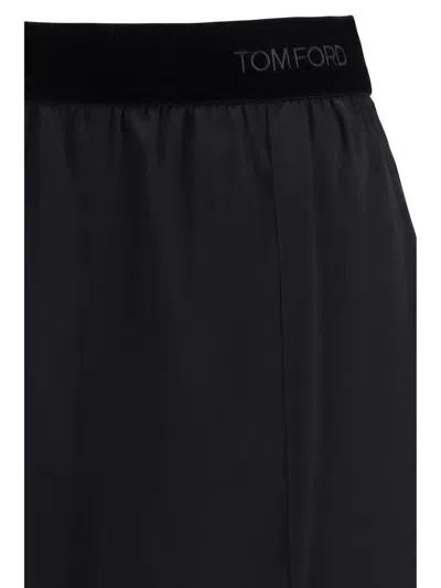 Tom Ford Silk Pants In Black