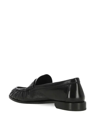 Saint Laurent Le Loafer Loafers In Polished Wrinkled Leather In Black