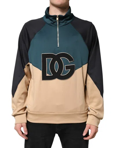 Pre-owned Dolce & Gabbana Dg Mock Neck Sweatshirt Sweater  Men's Multicolor ()