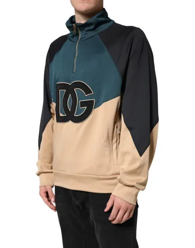 Pre-owned Dolce & Gabbana Dg Mock Neck Sweatshirt Sweater  Men's Multicolor ()