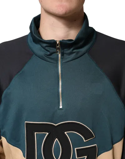 Pre-owned Dolce & Gabbana Dg Mock Neck Sweatshirt Sweater  Men's Multicolor ()