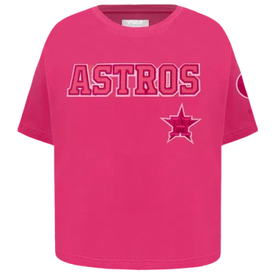 Pro Standard Girls   Houston Astros Triple Pink Ss Boxy Tee In Purple
