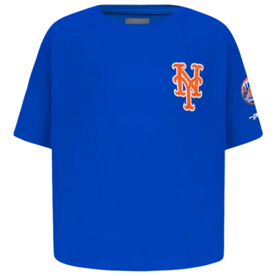 Pro Standard Girls   New York Mets Classic Ss Boxy Tee In Blue