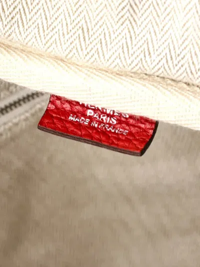 Pre-owned Hermes Victoria Ii Bag Clemence 35 Satchel In Red