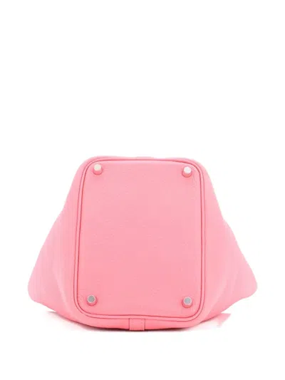 Pre-owned Hermes Picotin Lock Bag Clemence Pm Bucket Bag In Pink
