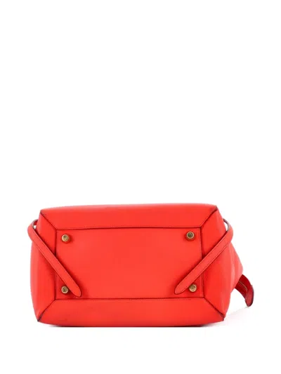 Pre-owned Celine Belt Bag Textured Leather Mini Shoulder Bag In Red
