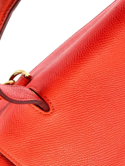 Pre-owned Celine Belt Bag Textured Leather Mini Shoulder Bag In Red