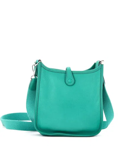 Pre-owned Hermes Evelyne Bag Gen Iii Epsom Tpm Crossbody Bag In Blue