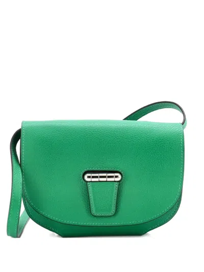 Pre-owned Hermes Convoyeur Evercolor Mini Crossbody Bag In Green