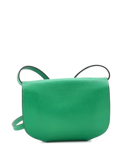 Pre-owned Hermes Convoyeur Evercolor Mini Crossbody Bag In Green