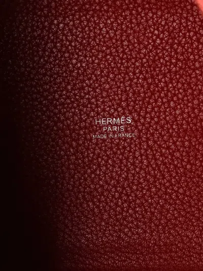 Pre-owned Hermes Picotin Lock Bag Clemence Pm Bucket Bag In Red