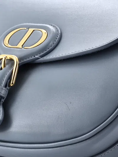 Pre-owned Dior Bobby Flap Bag Leather Medium Crossbody Bag In Blue