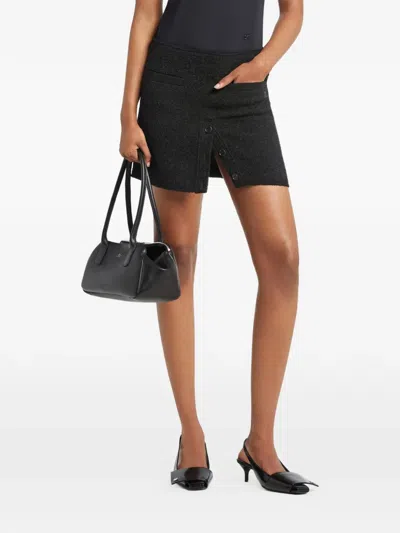 Courrèges Buttoned Mini Skirt In Animal Print