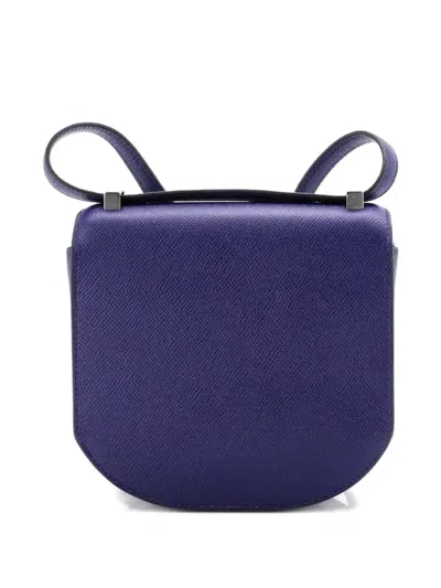 Pre-owned Hermes Mosaique Au 24 Bag Epsom 17 Crossbody Bag In Blue