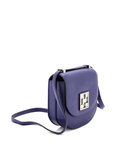 Pre-owned Hermes Mosaique Au 24 Bag Epsom 17 Crossbody Bag In Blue