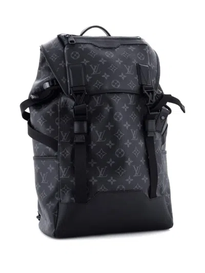 Pre-owned Louis Vuitton Getaway Monogram Eclipse Canvas Backpack In Black