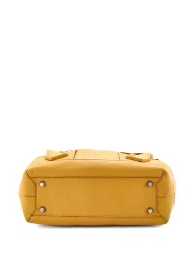 Pre-owned Bottega Veneta Arco Bag Maxi Intrecciato Leather Medium Shoulder Bag In Yellow