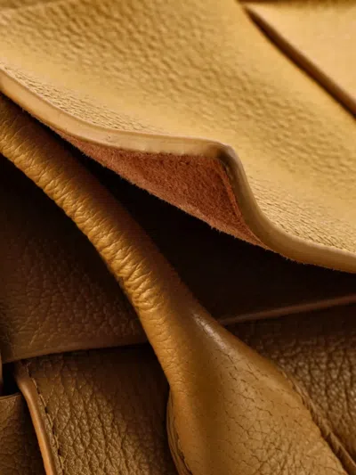 Pre-owned Bottega Veneta Arco Bag Maxi Intrecciato Leather Medium Shoulder Bag In Yellow